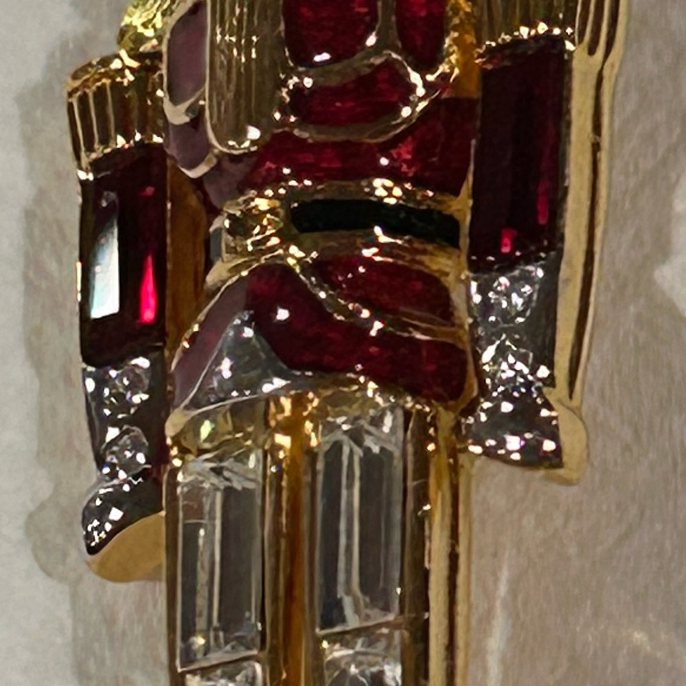 Vintage Monet Signed Nutcracker Soldier Holiday B… - image 1